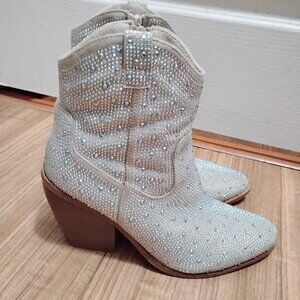 YO KI Rhinestone Ankle Boots